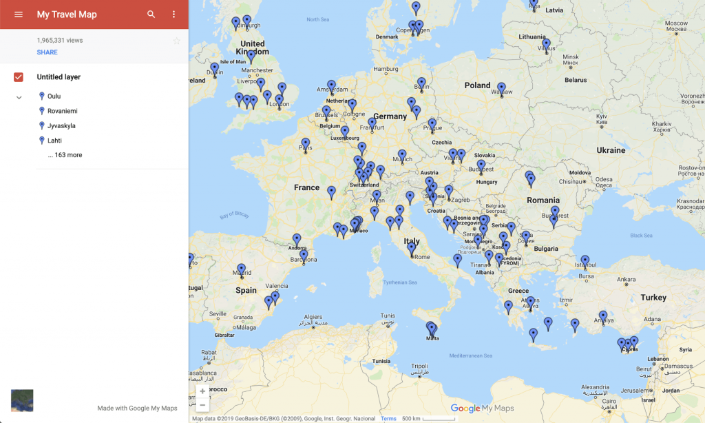 Google Maps Create Travel Map